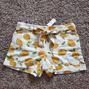 LOFT Lemon Tie Front Shorts